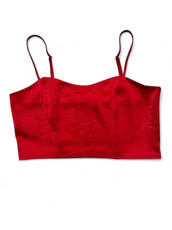 Express Tops - Express Red Satin Crop Camisole Bralette